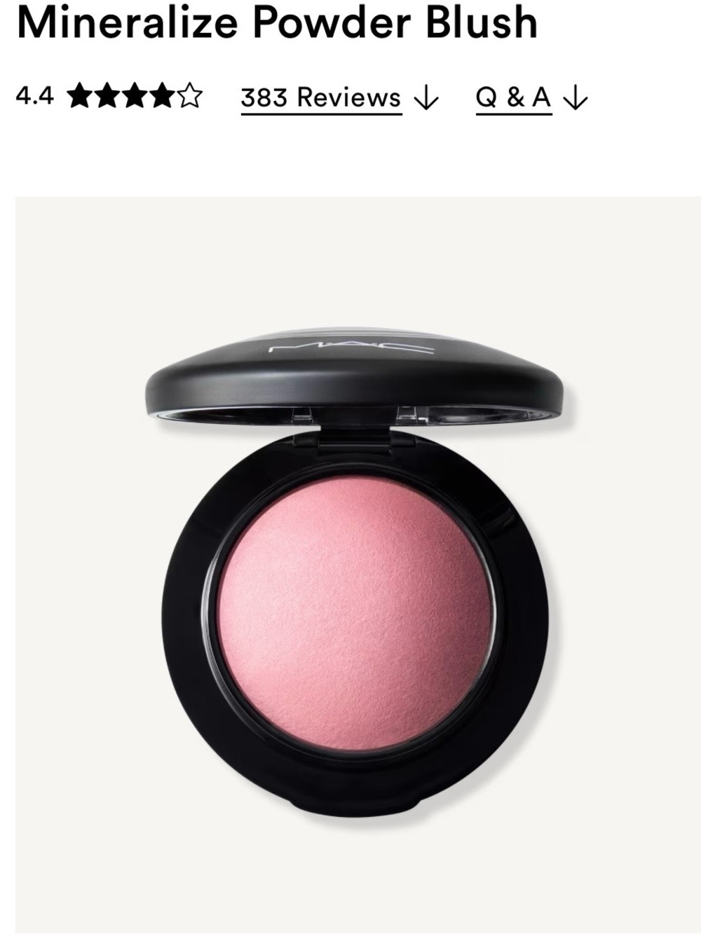 MAC Cosmetics Mineralize Powder Blush — Sweet Enough